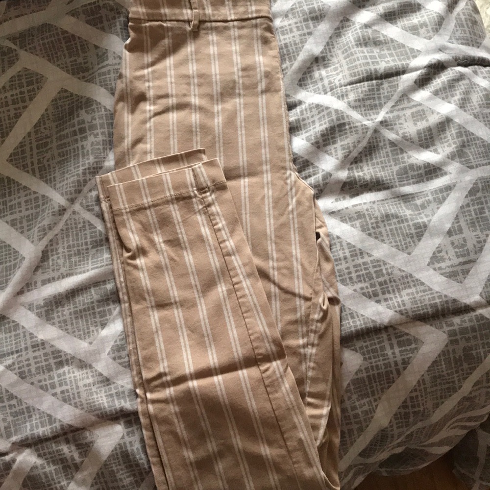 Tan Striped Pants